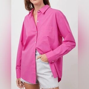 NEW Arlo Button Down Shirt in Azalea Pink Medium